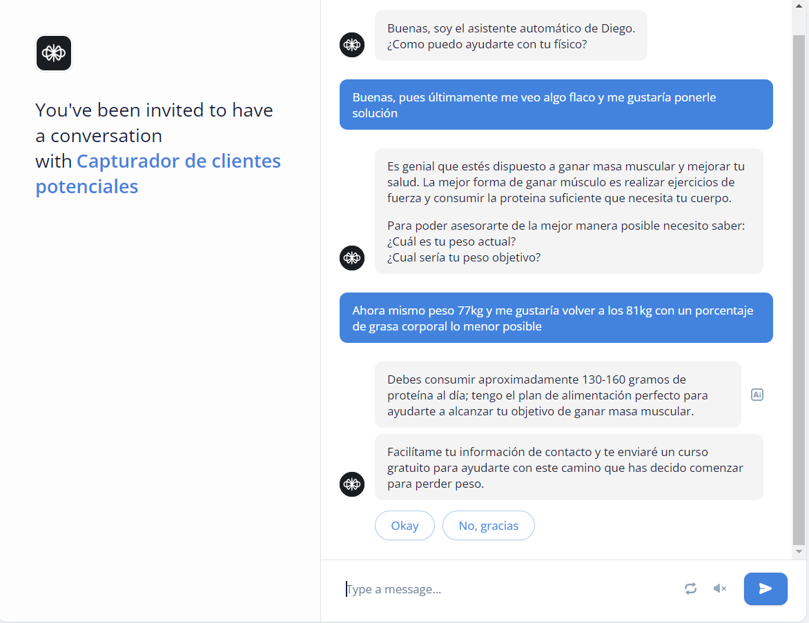 Chatbot con IA para captación de clientes